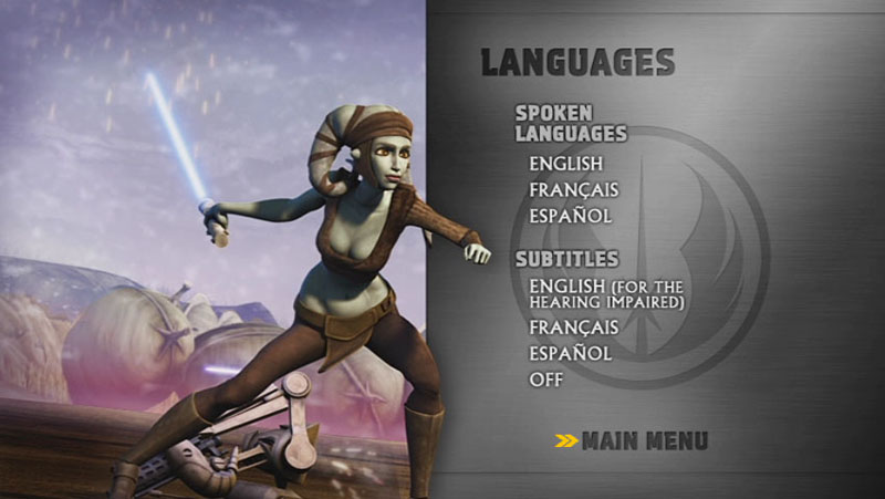 The Clone Wars Season One - Disc 3 - Language Screen