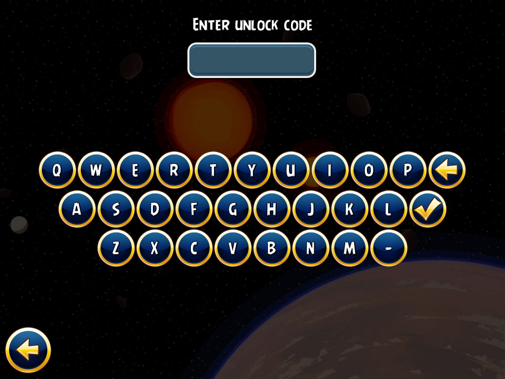 Angry Birds Star Wars-Enter Product Codes