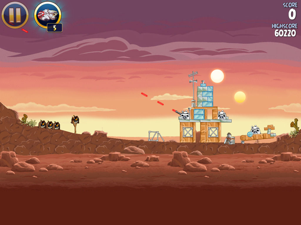 Angry Birds Star Wars-Tatooine Level (gameplay)