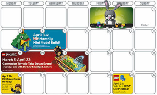 LEGO Star Wars April calendar brand store event