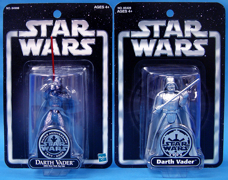 2002 Toy Fair Darth Vader | 2004 Silver Saga Edition Darth Vader