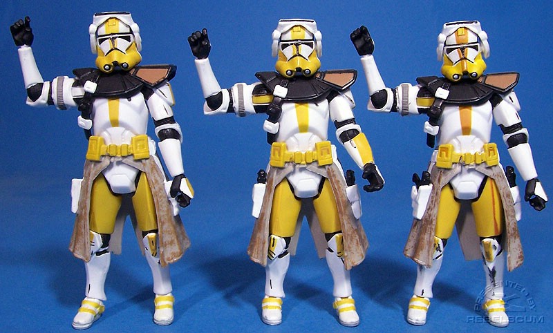 Commander Bly variants: white shoulder rings | yellow shoulder rings | brown stripes