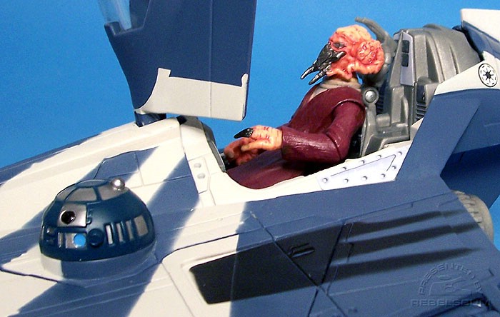 Plo Koon (not included) fits inside cockpit