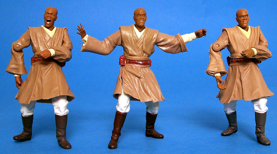 Mace Windu (Geonosis Rescue) body  | Mace Windu (Deluxe) head = Mace Windu (Battle Pack)