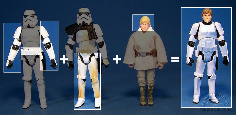 The parts used to make this version of Luke Skywalker