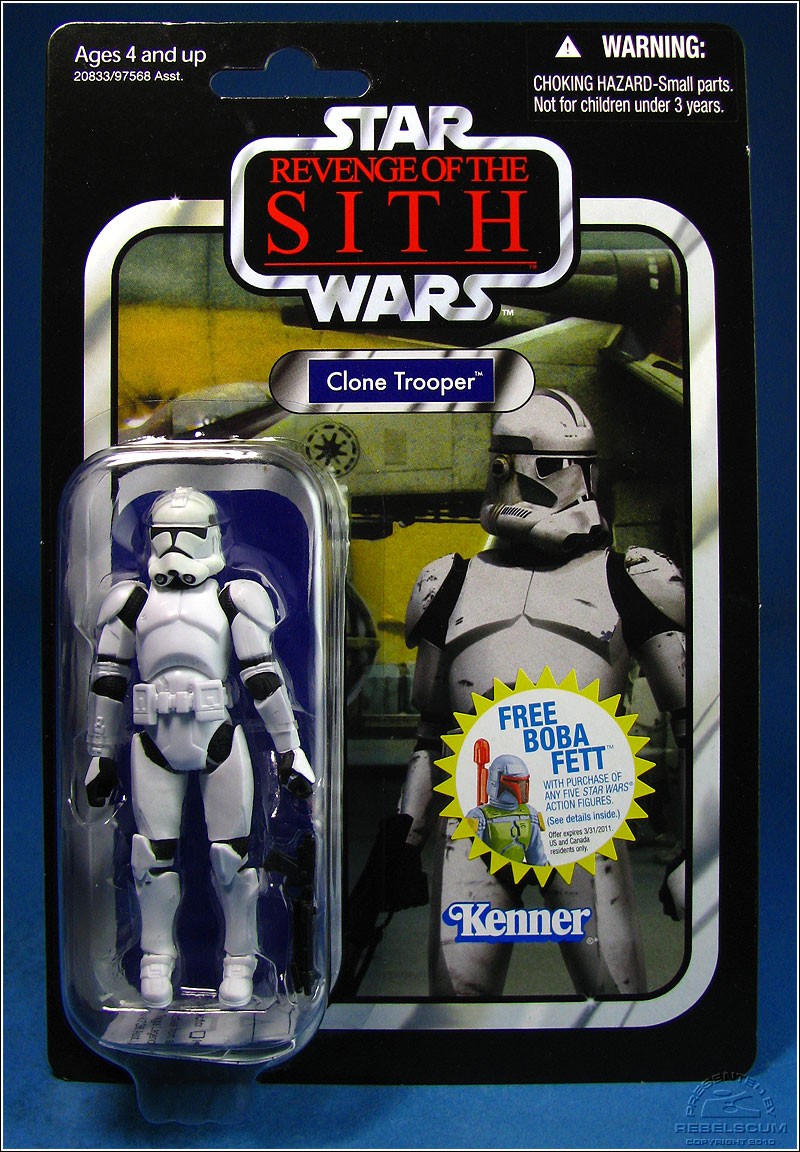 Clone Trooper Variant: Belt is rightside-up, but helmet is still missing stripes. Helmet is yellowing already?