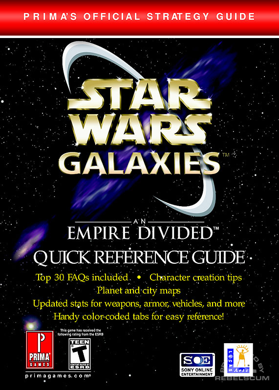 Star Wars: Galaxies: An Empire Divided Quick Reference Guide Prima