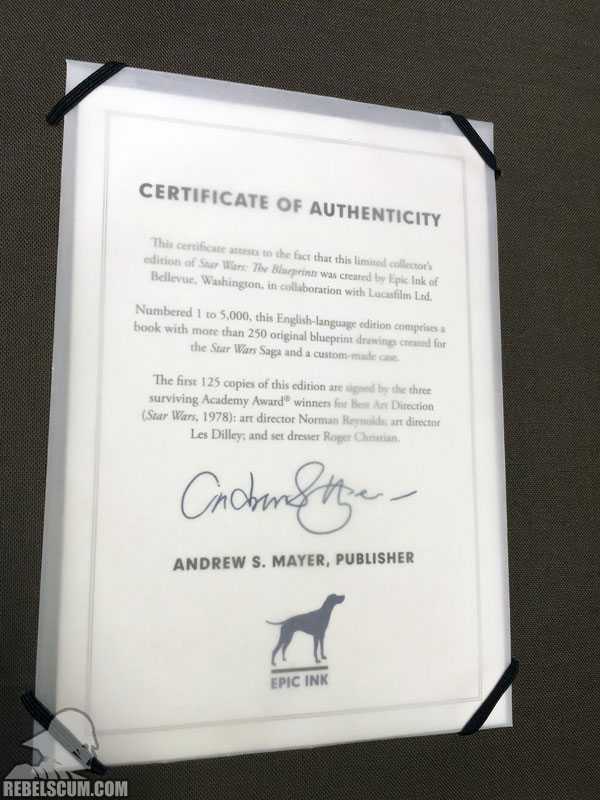 Star Wars: The Blueprints (Certificate of Authenticity)