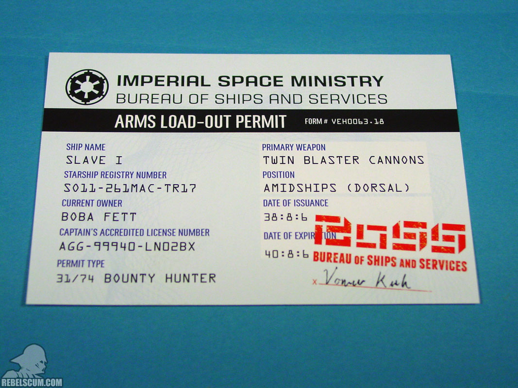 Star Wars: The Bounty Hunter Code (Boba Fett's Arms Permit)