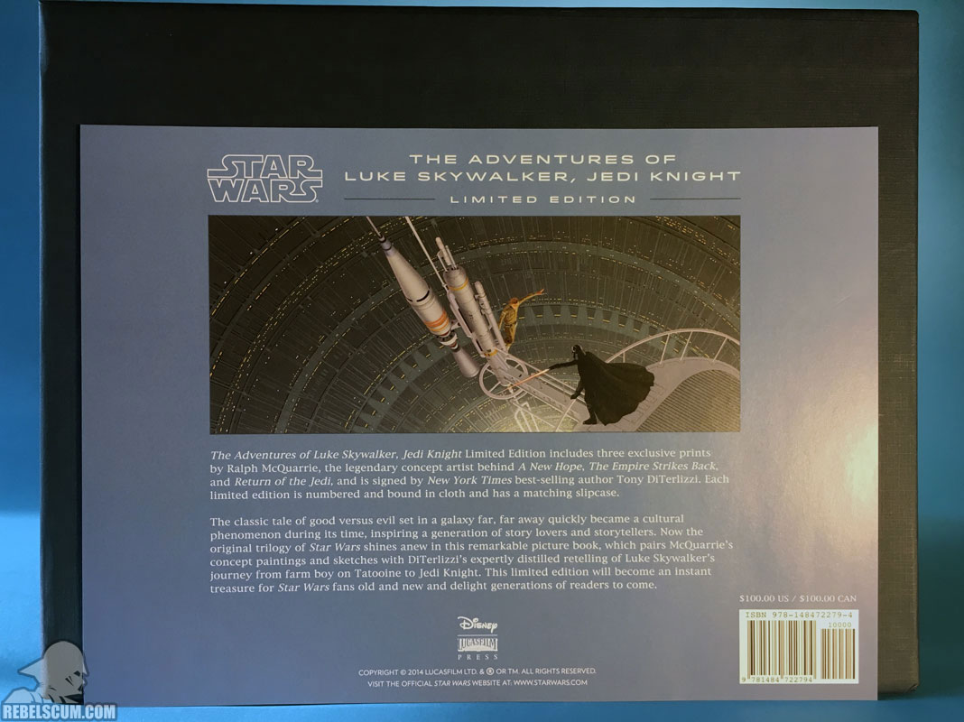 The Adventures of Luke Skywalker, Jedi Knight [Limited Edition] (Slipcase, rear text sheet)