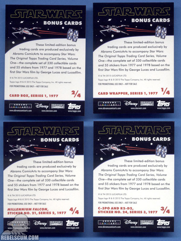 Star Wars: The Original Topps Trading Card Series, Volume One (Card Backs)