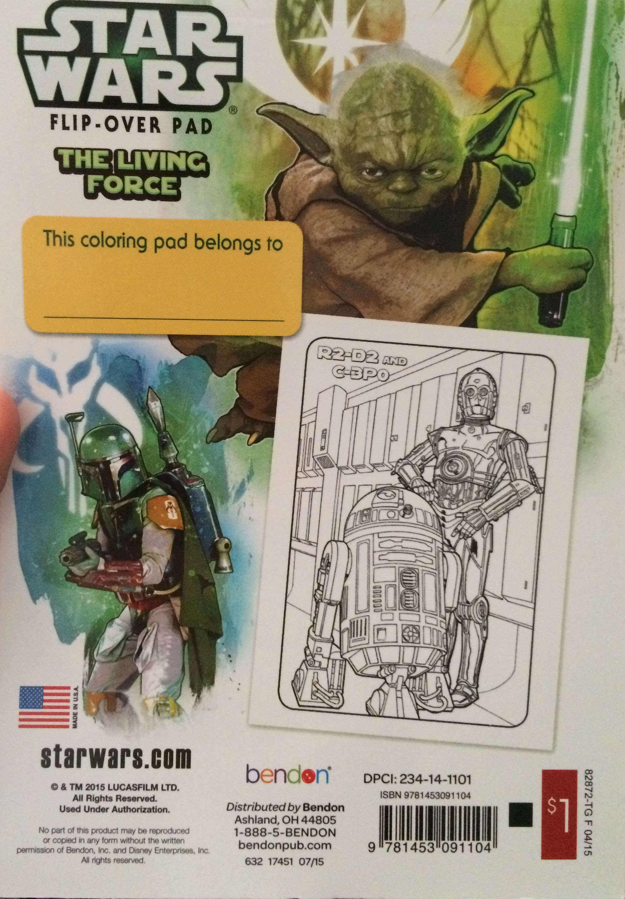 Star Wars: The Living Force Flip-Over Pad (back cover)