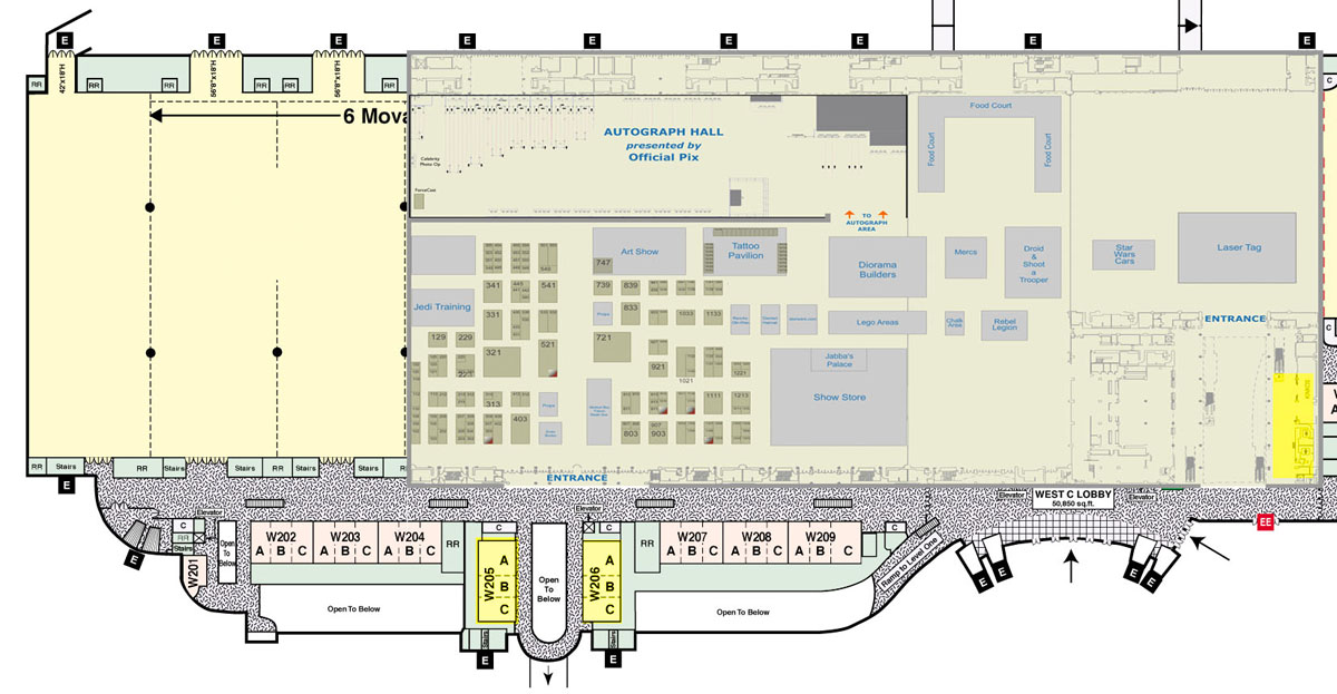 Celebration VI - Center Map - Level 2 (Main Exhibit Hall, Panels)