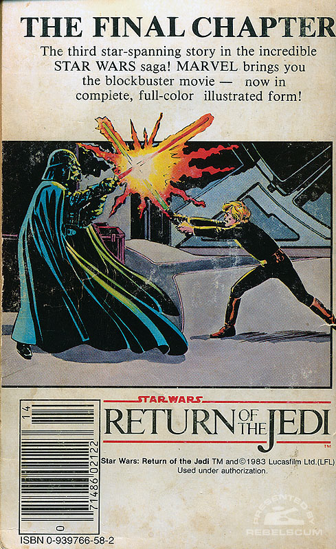 Marvel Comics Illustrated Version of Return of the Jedi (back cover)