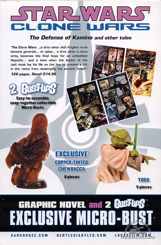 Clone Wars Trade Paperback & Exclusive Bust-Up Set (box back)
