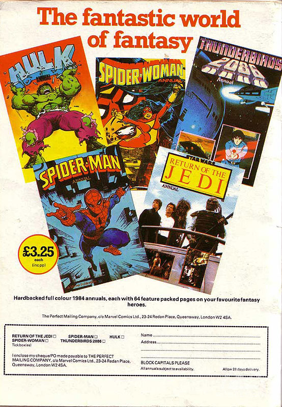 Star Wars: Return of the Jedi 1983 Winter Special (back)
