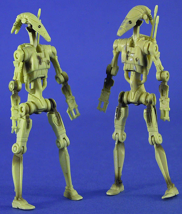 Battle Droid comparison (Sneak Preview on left, Episode I on right)