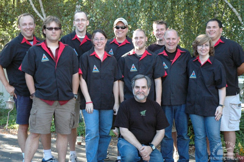 Back Row (left to right): Jay Shepard, Chris H, Dustin Roberts, Jeremy Beckett, Dan Curto. <br>Middle Row: Dave Myatt, Anne Neumann, Shane Turgeon, Philip Wise, Maureen Kuppe. <br>Front Row: Steve Sansweet