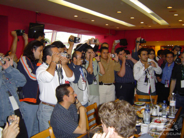 Fans lined up to take pictures of the stars