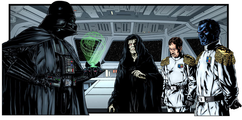 Lord Vader Meets Grand Admiral Thrawn (pen and ink/digital color)