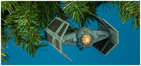 hallmark star wars darth vader's tie fighter sound ornament with light storytellers
