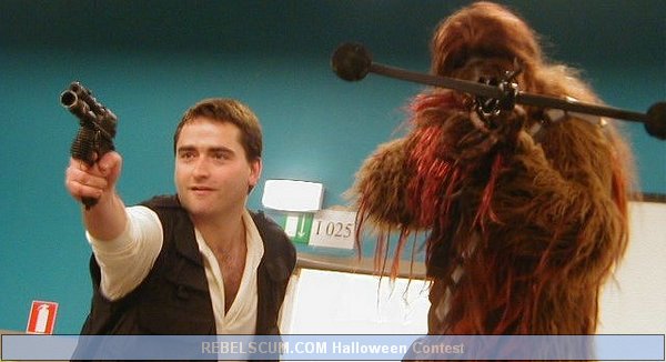 Gauthier Vilain and Gilles Degauque as Han Solo and Chewy