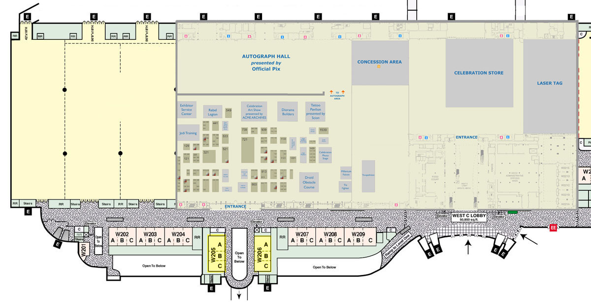 Celebration V - Center Map - Level 2 (Main Exhibit Hall, Panels)