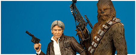 Han Solo & Chewbacca ARTFX+ 1/10th scale pre-painted model kit from Kotobukiya Han Solo & Chewbacca ARTFX+ 1/10th scale pre-painted model kit from Kotobukiya