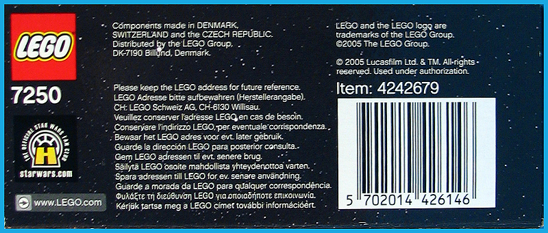 Clone Scout Walker (Set 7250) - Boxed Bottom View