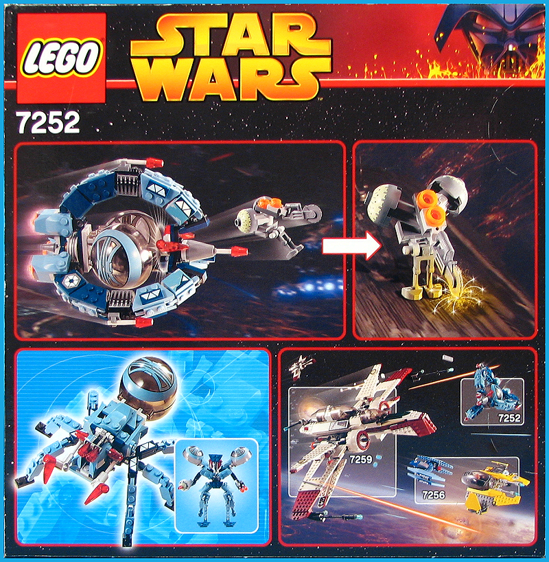 Droid Tri-Fighter (Set 7252) - Boxed Rear View