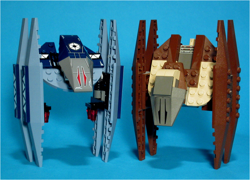Vulture Droid (Set 7256) and Droid Fighter (7111) Comparision View