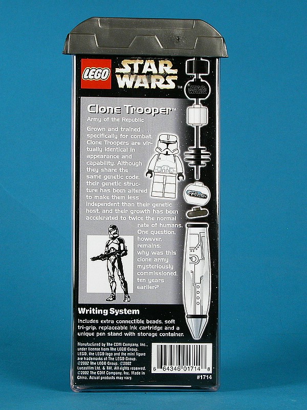 Clone Trooper Pen (Set 1714) - Boxed Rear View