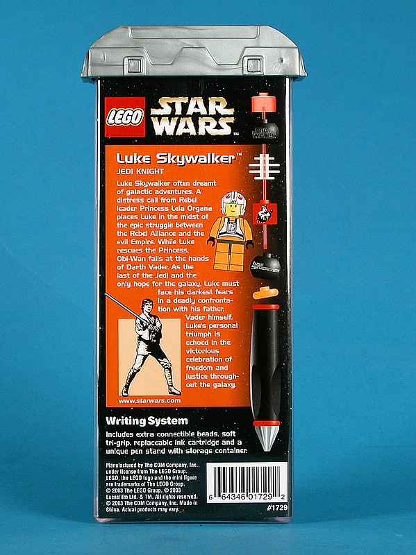 Luke Skywalker Pen (Set 1729) - Boxed Rear View