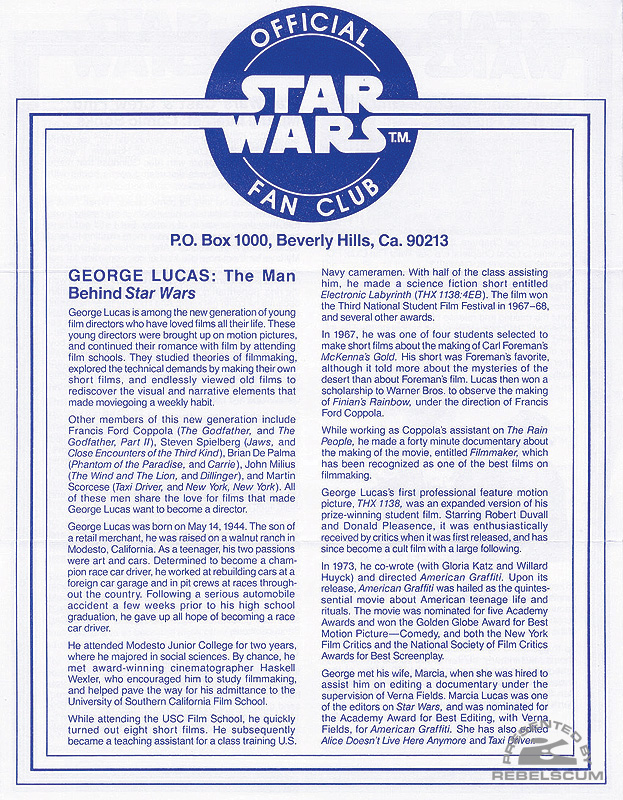 Official Star Wars Fan Club #1 March 1978
