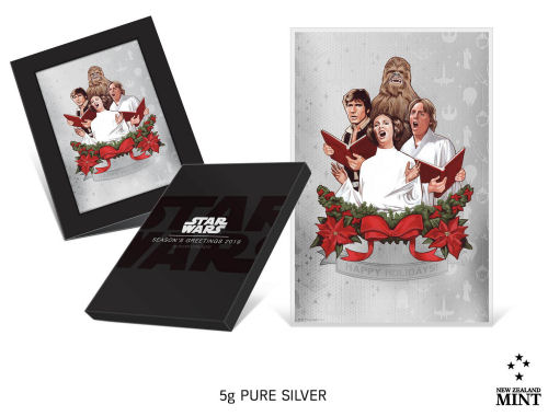 Star Wars Seasons Greetings silver coin from New Zealand Mint