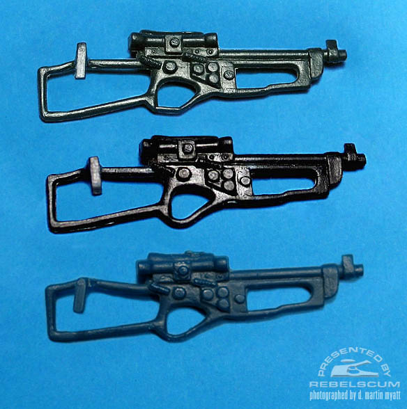 From Top To Bottom: Green Bowcaster, Black/Blue Bowcaster, and Blue Bowcaster 