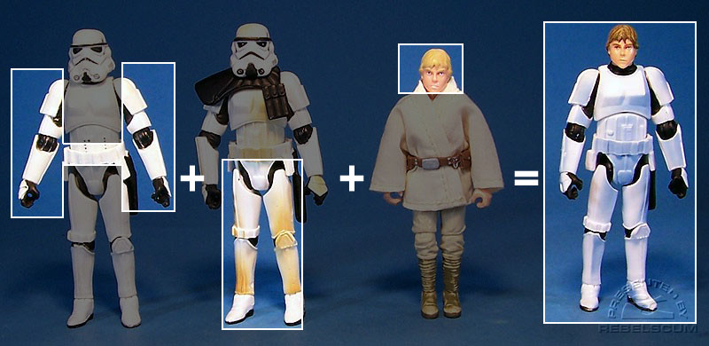 The parts used to make this version of Luke Skywalker